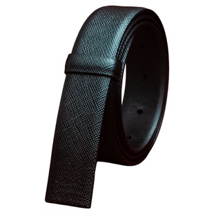 知为力十字纹男士皮带真皮29mm头层皮腰带商务男裤牛皮皮带不带头