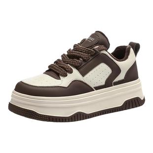 星期六黑白熊猫鞋女冬新款小众板鞋女士小白鞋加绒厚底休闲鞋