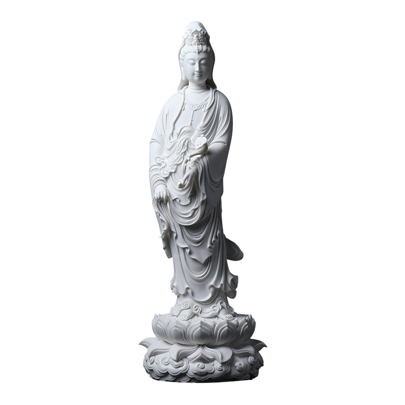戴玉堂林建平陶瓷摆件《莲花观音菩萨像》佛像客厅供奉家居饰品