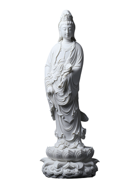 戴玉堂林建平陶瓷摆件《莲花观音菩萨像》佛像客厅供奉家居饰品