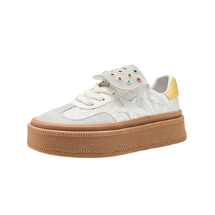 HR赫莲娜板鞋2026春季新款德训鞋外翻鞋舌厚底运动休闲女鞋子小众