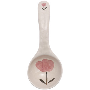 陶瓷长柄大号勺子汤碗家用盛汤大汤勺乘粥勺手绘釉下彩景德镇餐具