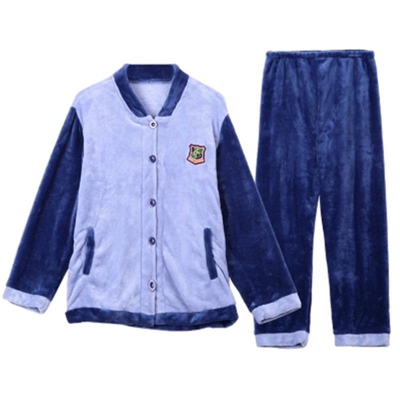 左诗兰清仓秋冬加厚珊瑚绒家居服加大毛绒男士法兰绒情侣睡衣套装