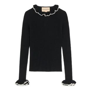 [季末优惠][礼物]华伦天奴VALENTINO女士褶饰细节羊毛针织衫