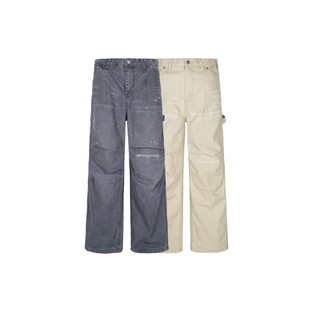 PMET 水洗刀割直筒裤 美式街头伐木工装裤宽松复古设计感休闲裤子