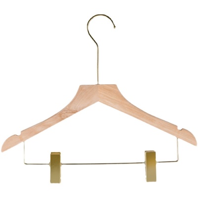 套装带裤夹儿童专用一体原木衣架