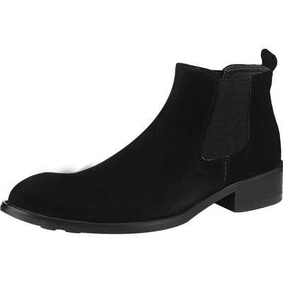 vqgt英伦尖头切尔西反绒高帮皮鞋