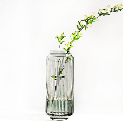 轻奢风竖条纹直筒玻璃家居装饰