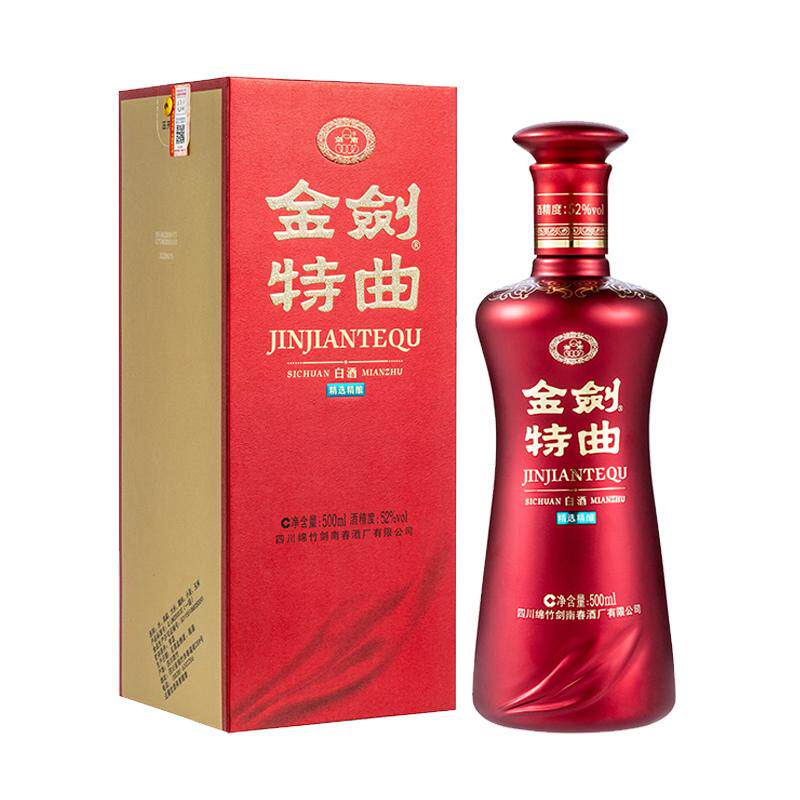 52度金剑特曲500ml单瓶装