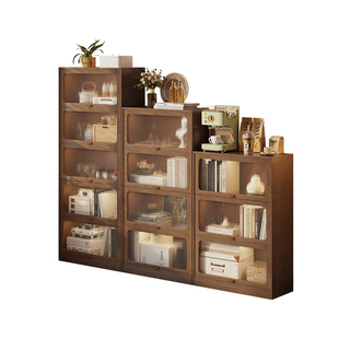 红林日记实木餐边柜靠墙一体客厅储物收纳柜电视机边柜书柜展示柜