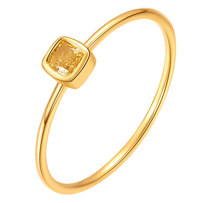 喜钻垫型黄钻小钻戒轻奢简约