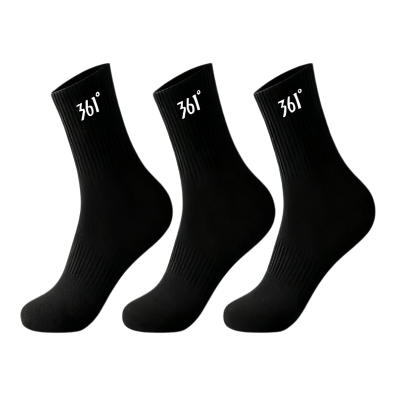 361正品运动袜秋冬新款防臭吸汗跑步中筒袜抗菌消臭纯色百搭中袜