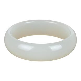 新疆和田白玉羊脂青白玉手镯 女款玉镯子 5A级昆仑玉 玉手镯 女