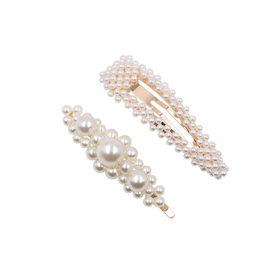 少女心韩国ins珍珠甜美风一字夹