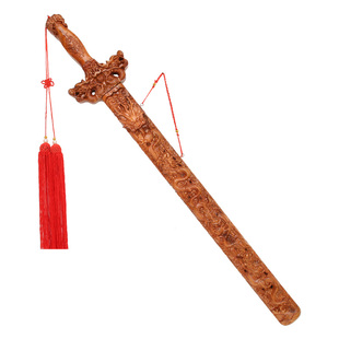 桃木剑挂件宝剑法器正宗小孩婴儿男女童客厅雕纯手工七星朱砂剑