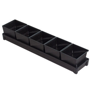 美莳塑料加厚细长托盘窗台用花架收纳用花盆窄接水盒控根百慕盆