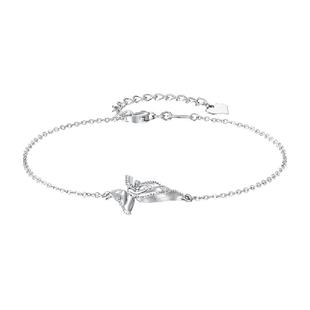 梦金园蝶舞蝴蝶铂金手链PT950白金手饰小清新可调节细链生日礼物