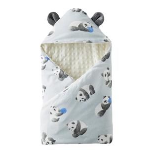 Oak Family新生婴儿包被秋冬豆豆绒安抚盖毯防惊跳 可拆被芯抱被