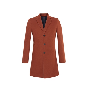 高端时尚中长款羊毛呢大衣男士秋冬新款商务西装领呢子外套诺丁山