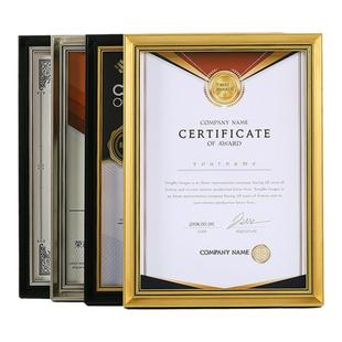 证书框a4荣誉结业定制挂墙相框高级感展示A3授权书制作打印摆台架