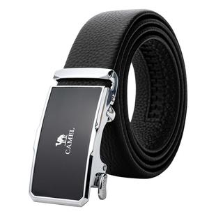 骆驼皮带头层牛皮男士生日情人节礼物裤链送男友长辈老公真皮腰带