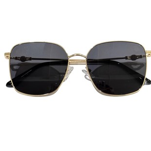 茶色墨镜新款2024女超轻大框金丝太阳镜可配近视偏光眼镜大脸防晒