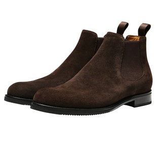 Truffaut男靴英伦休闲男士皮靴牛反绒切尔西靴高帮复古翻毛皮短靴