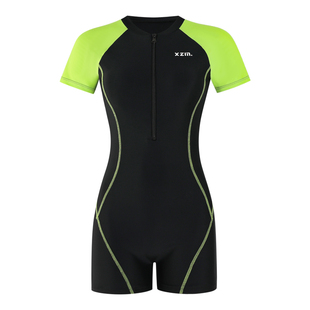 泳衣女游泳馆专用大码200斤连体遮肚显瘦运动专业训练竞技冲浪服