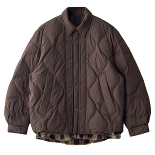 Nick Tian 保暖白鸭绒假两件羽绒服男秋冬新款韩系休闲翻领厚外套