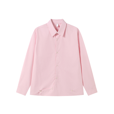 WHIMNOTION 26SS「弧形门襟」纸感微皱肌理通勤松弛感纯色衬衫