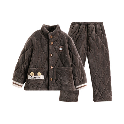 芬腾三层加厚夹棉男童抗静电睡衣