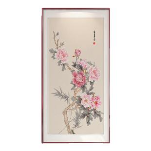 花开富贵挂画新中式正对门的入户玄关画装饰画牡丹花壁画国画大气
