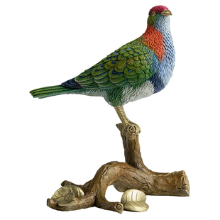 铜师傅 铜摆件《铜师傅百鸟集》之华丽果鸠 桌面摆件饰品 礼品
