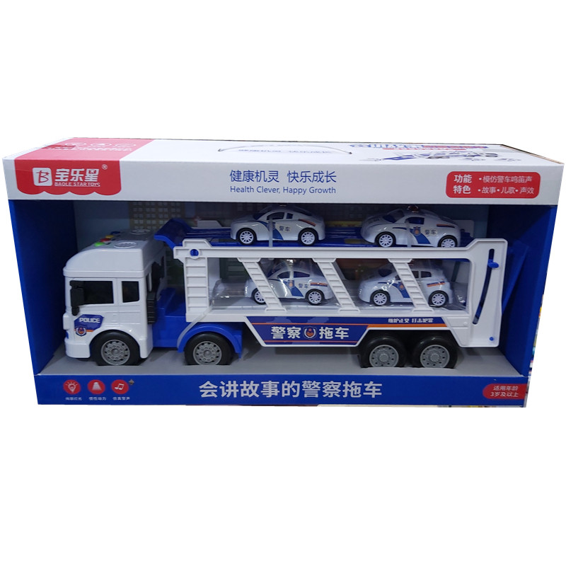 讲故事儿童六轮悍马警车玩具车车