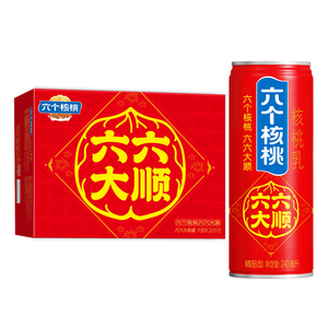 【六个核桃】六六大顺罐精品型植物蛋白核桃乳240ml*16罐