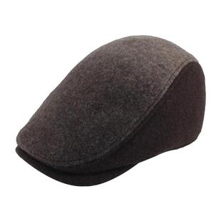 全羊毛新款韩版潮时尚男士秋冬加厚保暖护耳鸭舌帽中老年爸爸帽子
