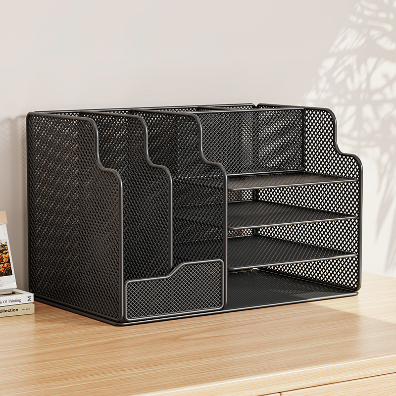 办公室金属文件架文件框置物架子多层铁质文件夹档案收纳盒立式书