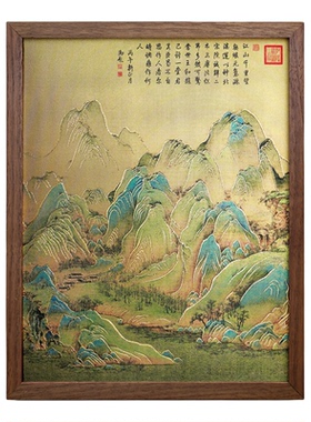 释同加厚铜雕画招财纳福摆件