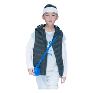 波司登儿童羽绒马甲女新款轻薄羽绒背心25秋冬四防连帽外套校园