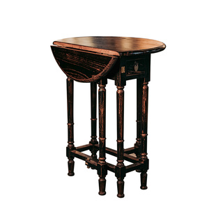 学古|中圆桌 中式仿古漆榫卯结构收藏家具茶书画琴桌可折叠圆桌