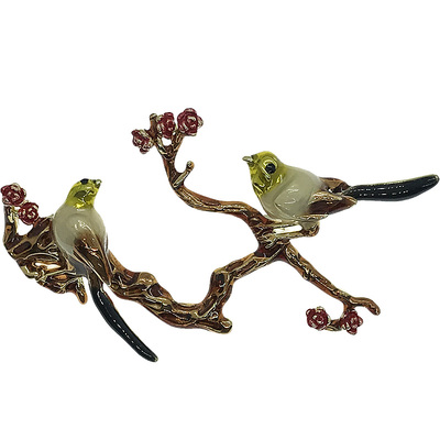 1187鸟语花香古典胸针气质旗袍