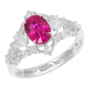 【原创蔷薇跃影】碧玺戒指18k金卢比来戒指彩宝戒指红宝石戒指T8