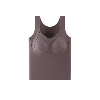 德绒保暖背心女带胸垫内搭打底