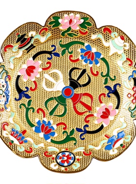 景泰蓝金丝曼扎盘托盘掐丝供果盘