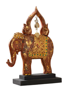 泰国木雕工艺品大象摆件