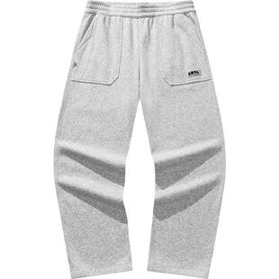 安踏休闲长裤男士春季新款加绒保暖宽松阔腿裤百搭卫裤172548301N