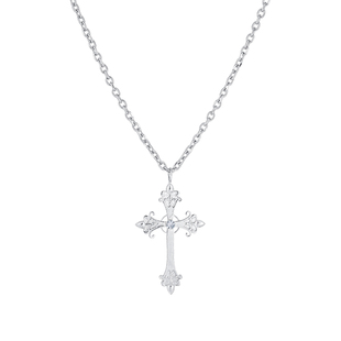 bm同款银色大十字架吊坠长款项链y2k复古亚文化甜酷辣妹挂脖配饰