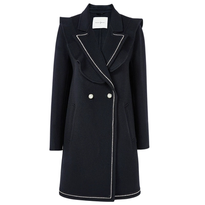 【菲妮尔Fairy】100%绵羊毛小香风双面呢外套海军领学院风短大衣