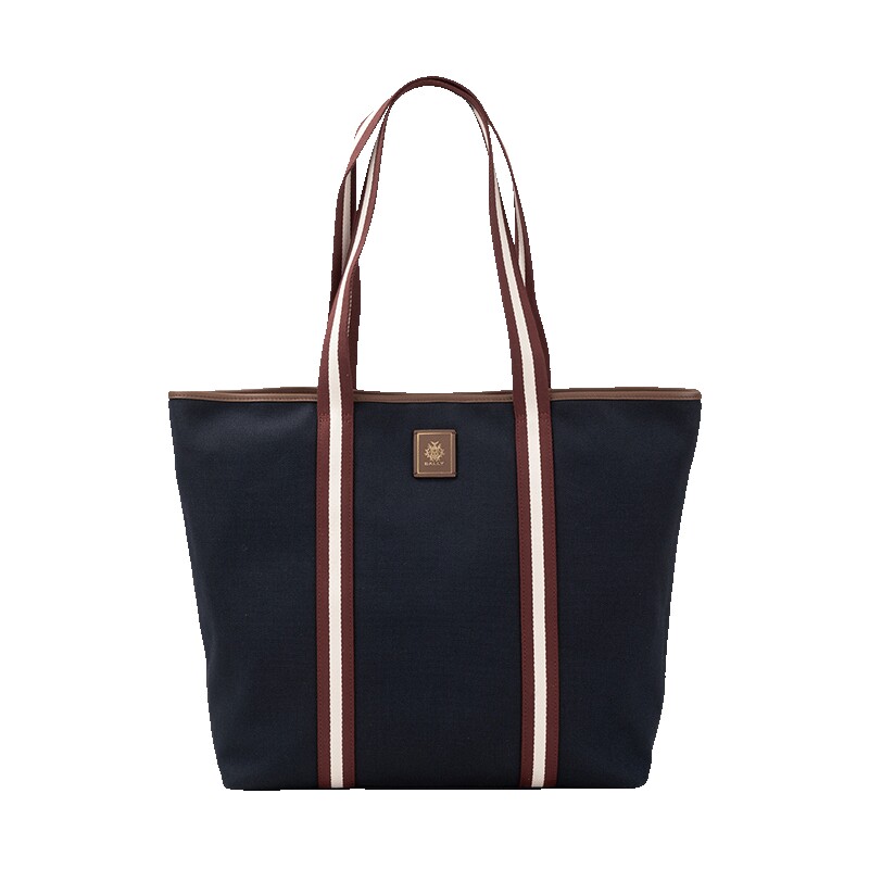 Bally/巴利条纹拼接手提包男女