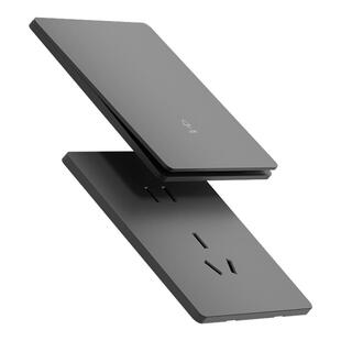 国际电工家用超薄灰色86型一开五孔双开双控开关插座面板墙壁暗装